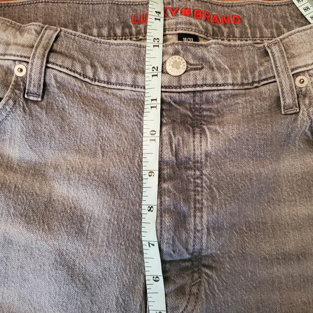 Lucky Brand Size 16/33 90s Loose High Rise Crop Gray Jeans - Picture 8 of 9